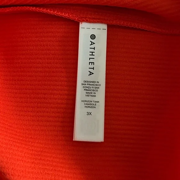 NWOT Athleta Cropped Tank Size 3X Color is Orangey Red - Picture 7 of 7